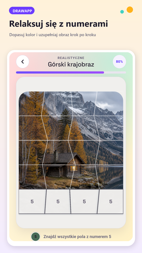 Górski krajobraz odsłaniany pole po polu.
